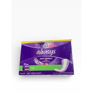 Always Anti-Bunch Xtra Protection Daily Liners Unscented Long, 200 ct.